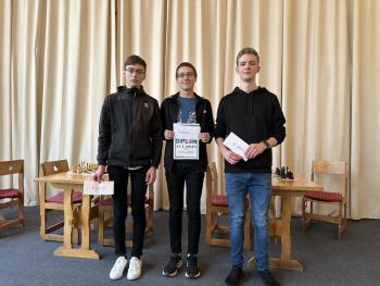 Nejlepší hráči turnaje. Zleva Jakub Mařák, Michal Černý a Filip Matůš